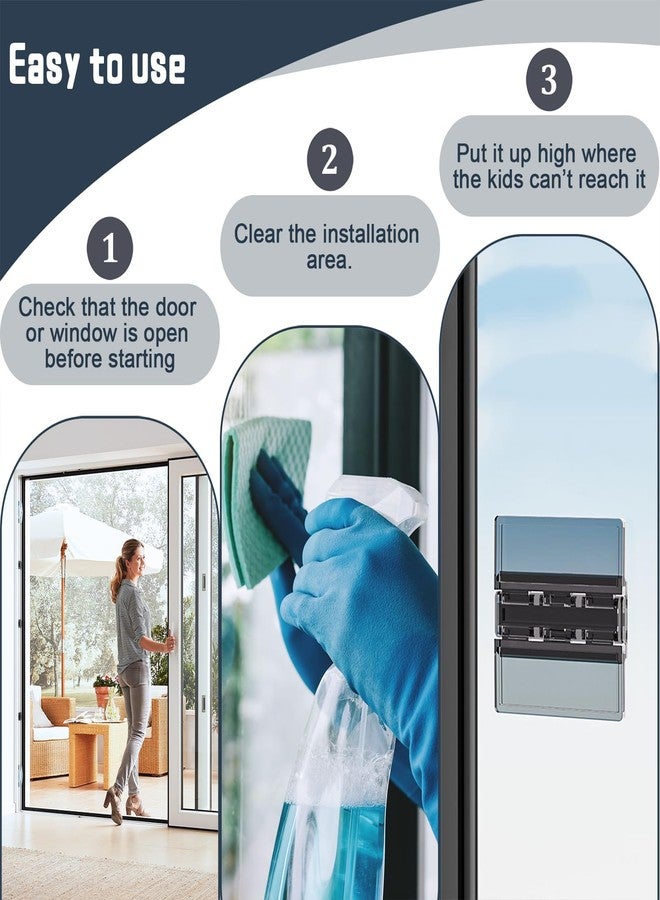 LeeYean Sliding Door Lock 2 Pack, Child Safety Proof Locks for Sliding Window Security, Sliding Glass Doors Easy Installation, No Tools Required, Extra Strong Adhesive - Image 2